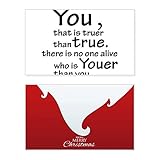 Weihnachtskarte mit Zitat „You True Youer“