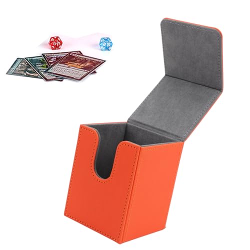 Caixa de Cartão Magnético, Caixa de Armazenamento de Cartão de Couro PU Leve para Casa (Laranja 60LB