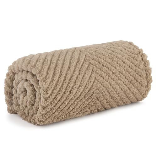 Bedsure Hundedecke für Haustier Hunde Katzen Welpen Weiche Warme Matte, flauschig und weich, Hellgraubraun 60x80 cm