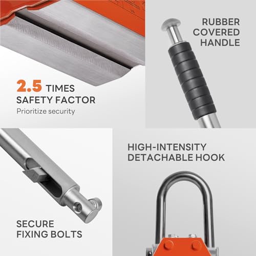 Magnetic Lifter 880lbs/400kg Pulling Capacity, Permanent Lifting Magnet with Release, Neodymium & Steel, 2.5 Safety Factor, Metal Lift Magnet, Heavy Duty Magnet for Hoist, Shop Crane, Block, Orange by Auworx - Image 3