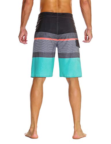 unitop Men's Bathing Board Trunks Beach Shorts Holiday Hawaiian Colorful Striped3