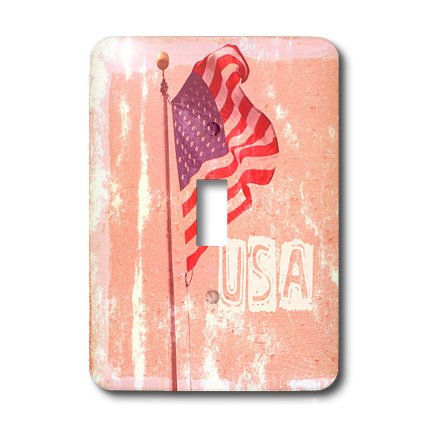 Interrupteur à baïonnette motif drapeau USA 3dRose, impression artistique multicolore durable - 3