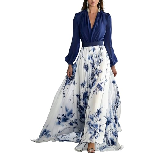 CBZDJX Women's Boho Floral Chiffon Maxi Dresses 2026 Summer Casual