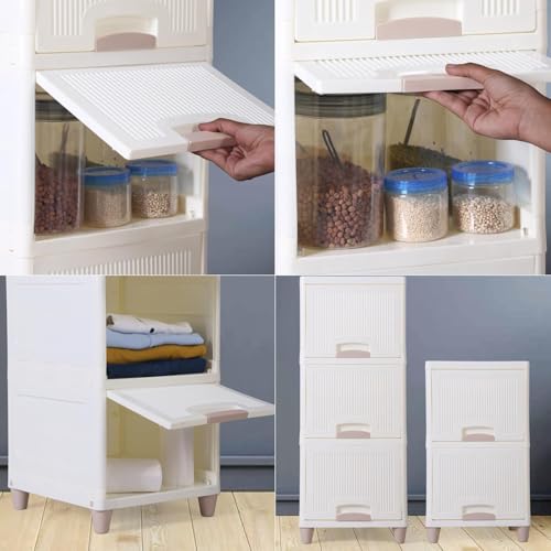 Image of 6 Tier Cupboard for Storage Organizer /Plastic Storage Drawer /Stackable Storage Cabinet /Drawers for Storage Box /Multipurpose Storage Rack /Plastic Wardrobe Organizer (6 Layer White)