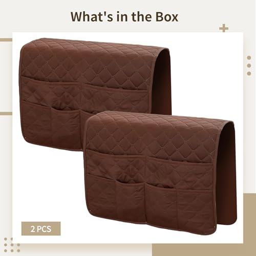 Coussin d'accoudoir de canapé café x2 matelassé avec poches