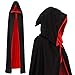 Produktbild papapanda Vampir Kapuzenumhang Schwarz Rot für Erwachsene Halloween Dracula Cosplay 170cm Umhang