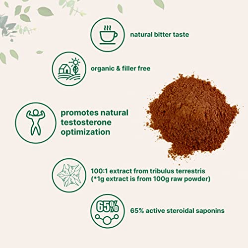 Micro Ingredients Organic Tribulus Terrestris Extract 100:1 Powder, 8 Ounce (227 Grams), Bitter Taste With 65% Steroidal Saponins, No Fillers, No Additives, Non-Gmo & Gluten Free #TOP2