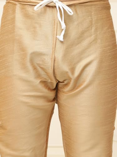 Image of SOJANYA (Since 1958 Men's Silk Blend Booti Kurta with Gold Churidaar Pyjama