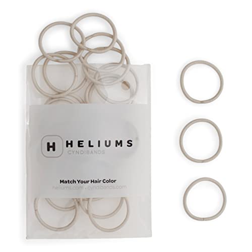 Heliums Small Hair Bands - Ash Blonde - 2mm Hair Ties, 48 Count, 2.5cm Mini Hair Bobbles for Thin Hair Small Ponytails, Braids and Kids