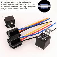 Gebildet 2 Stück JD1914 Auto-Relais-Kabelbaum, 12V, 40A, 5-Polig, SPDT, 12 AWG, Kabelbaum-Steckdosen mit Eingebauter Diode für Autos, LKW, Transporter, Motorräder, Boote – Ansicht 2