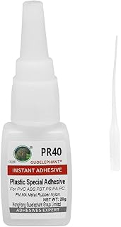 Plastic Glue 20g,Plastic Adhesive, for bonding Between Plastic and Plastic, Plastic and Other Material. Instant Super Glue for Plastic, DIY Crafts, Tube, PVC, ABS, PBT, PS, PA, PC, PM, MA, Nylon