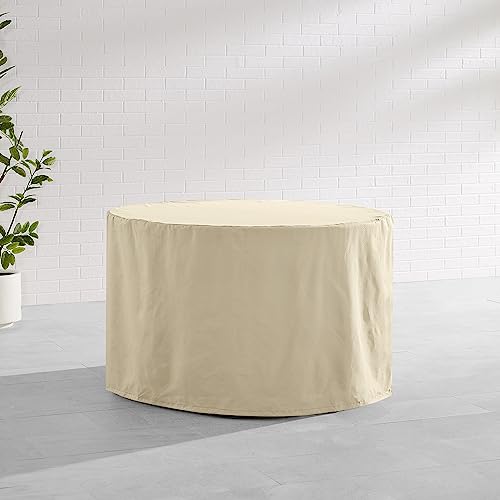 Crosley Furniture Patio Furniture Covers, Waterproof Round Outdoor Dining Table Cover for Deck, Tan by Crosley Furniture - Image 5