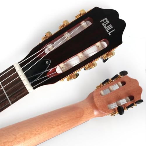 Image of Fojill Electric Classical Guitar Classic Nylon String Travel Portable Silent Practice Guitars Mahogany Body Neck Rosewood Fretboard With Gig Bag