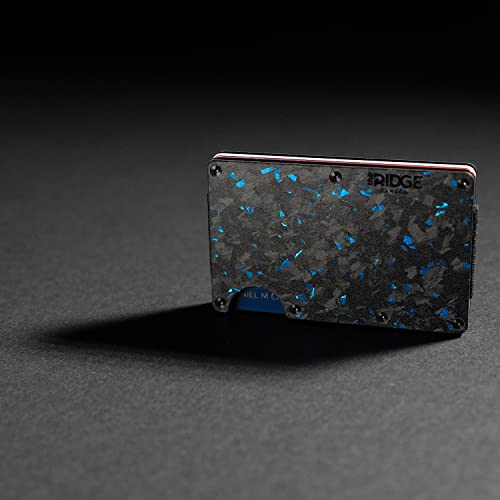 Image of Ridge Wallet for Men - Slim Minimalist Compact Wallet and Card Holder, RFID Protected Front Pocket Wallets for Men with Integrated Cash Strap (Forged Pacific)