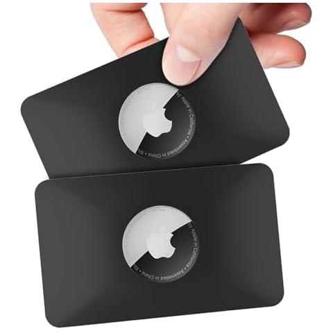 2PCS Card Case for AirTag Tag Card Flex Credit Card Size Wallet Case Holder for AirTag for Purse, Handbag, Backpack Wallet, Clutch, Wristlet (Black) Cover