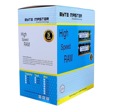 Image of BYTE MASTER 8GB DDR4 DT PC4 3200 Desktop RAM | Computer Speed & Performance Memory | 3 Years Manufacturer Warranty | Perfect for Gamers, Content Creators, Designers, Developers (Pack of 1)