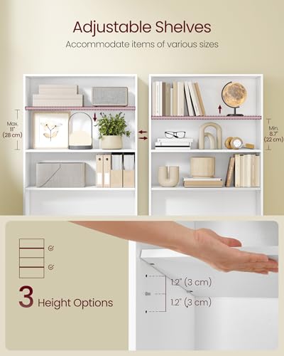 Image of VASAGLE CUSTOS Collection - Bookshelf, 4-Tier Bookcase, Book Shelf, Open Storage Shelf, 9.4 x 31.5 x 42.5 Inches, for Living Room, Home Office, Dining Room, Cloud White ULBC174W01