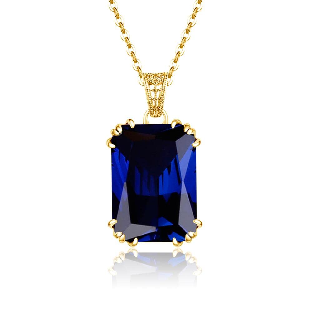 Colgante de Piedra Azul Mujer 14k Oro Astilla Collar Zafiro Joyas Colgantes Piedras Preciosas