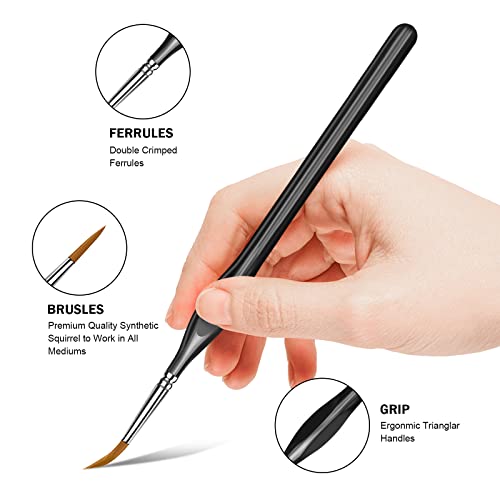 11Pcs Paint Brushes,Miniature Paint Brushes With Ergonomics Grip Handles,Detail Paint Brush Set For Fine Detailing & Art Painting - Acrylic, Watercolor,Oil,Models, Warhammer 40K… #TOP1