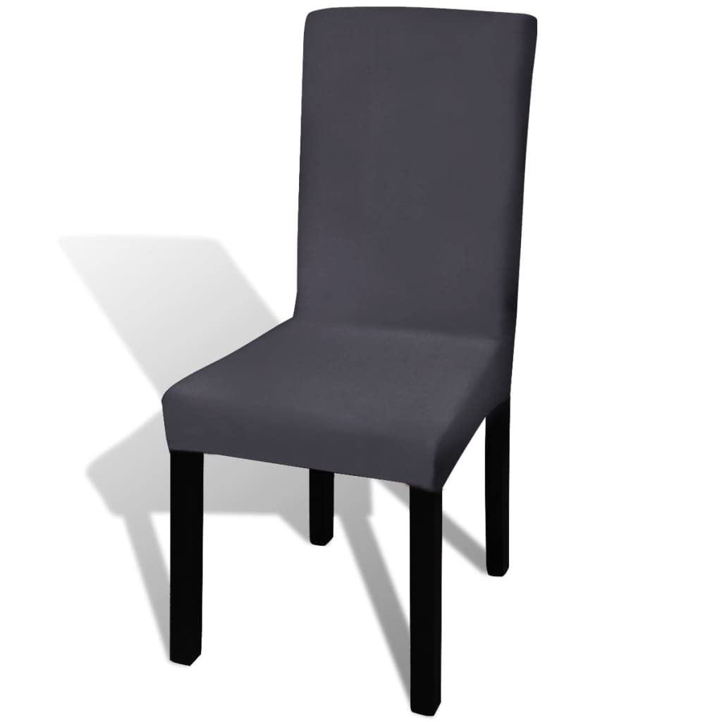 Lot de 4 housses de chaise extensibles pour maison et jardin Anthracite