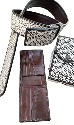 Laser Cut Cowboy Belt, Cincelado Quemado, Combo 3 pieces Wallet, Belt, cell Case, Cinto Vaquero pura piel3