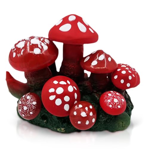 Image of Aquarium Decor Artificial Mushroom - Soft Silicone Ornament for Fish Tanks-Aquarium Plant Landscape Fish Tank Accessories