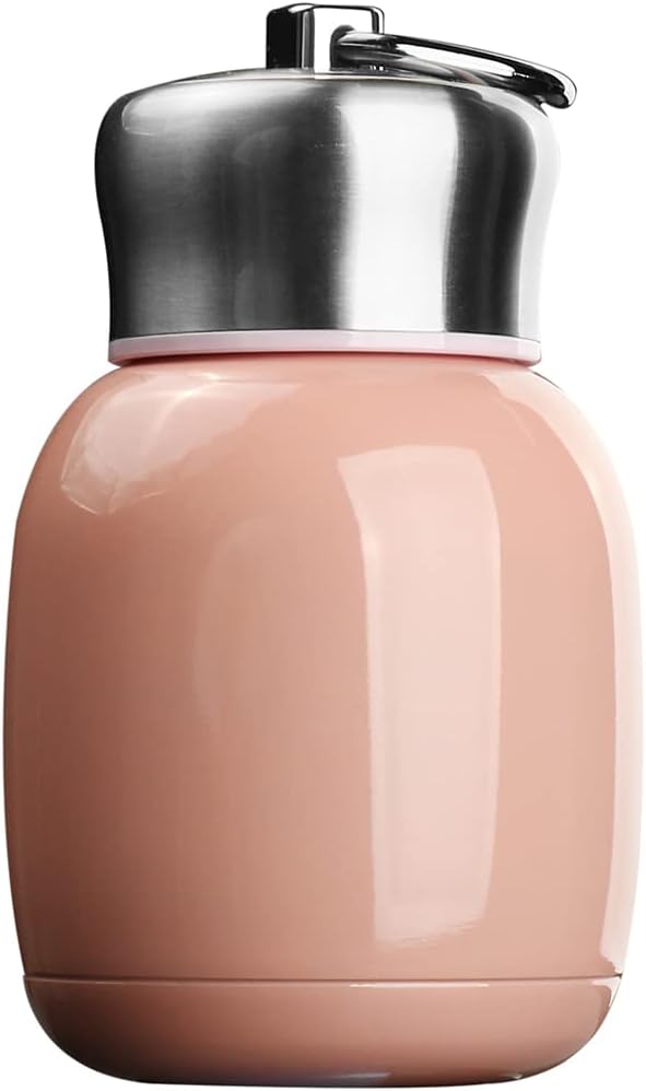 280ML/9.5Oz Small Mini Vacuum Insulated Water Bottle Portable Leakproof Travel Mug Stainless Steel Cold and Hot Thermal Flask for Kids Children Women School Office Lunch Coffee Milk Tea (Pink)