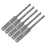 Punta Trapano a Percussione 40Cr Trapano Cementato 110 Mm Set di 5 Scanalature a Spirale P...