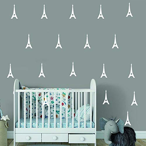 40 vinilos decorativos Torre Eiffel para pared blanco miniatura 3