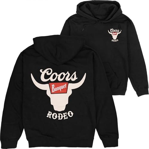 Changes Coors Banquet Rodeo Horns Logo Front and Back Print Hoodie (Medium)