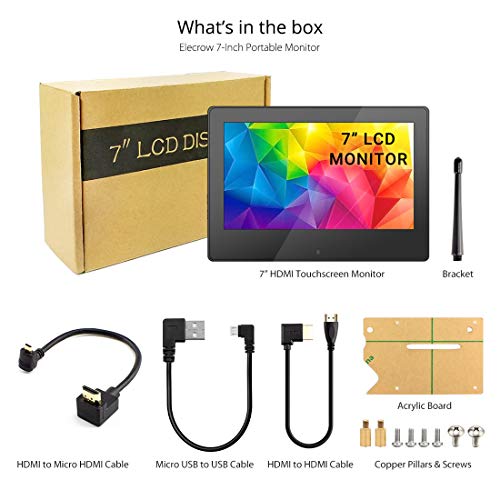 Raspberry Pi Display mit Touch Screen, ELECROW 7-Zoll Touchscreen Monitor 1024×600 IPS Portable Mini Monitor für Raspberry Pi, PC, BB Black, Banana Pi, Jetson Nano - Image 8