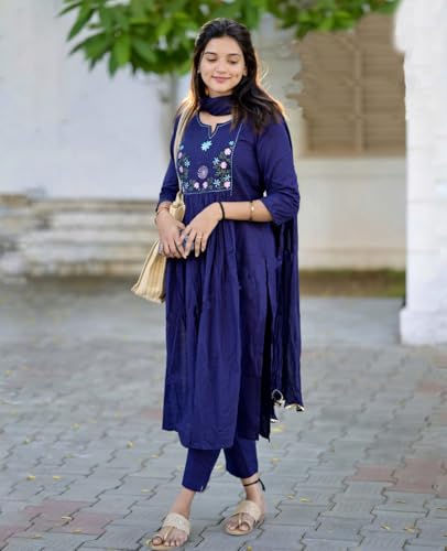Image of KLOSIA Women Printed A-Line Kurta and Pant Set with Dupatta