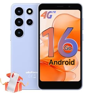 Ulefone Note 22 Smartphone Android 16 Go, 20GB RAM+32GB ROM/SD-2TB, 3000mAh Austauschbarer Akku, Mini 5.0" Octa Core Handy Ohne Vertrag DREI Kartenfächer Dual SIM 4G/Face ID/GPS/OTG/FM Eisblau