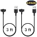 Produktbild CAVN Ladegerät Kompatibel mit Fitbit Ionic Ladekabel [2 Stück], (3.3ft + 3.3ft) Ersatz USB Premium Ladegerät Kabel Ladestation Charger Dock Adapter Stand Ladekabel für Ionic Fitness Tracker