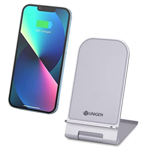 UNIGEN® AUDIO UNISTAND Flex Foldable Wireless Charging Stand Aluminum Alloy Compatible with iPhone 8-17 & All Wireless Compatible Devices | Fast Charging Desk Charger (WT)
