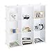 Relaxdays 10021956_49 Scaffale Componibile 9 Scomparti, Divisorio, Plastica, Aperto, Fai da Te, 95 x 95 x 32 cm, Bianco