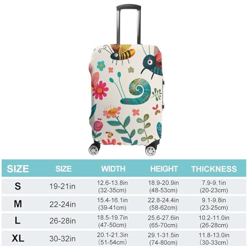 Cartoon Small Insect Luggage Cover, Washable Elastic Suitcase Cover Protector Fit 18-32 Inch Luggage2