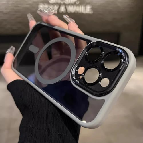 Protection magnétique métal iPhone 16 étui rigide transparent