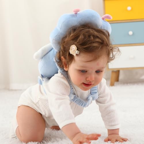 Image of Baby Head Protection Backpack - Soft Lightweight Fall Cushion for Toddlers During Crawling & Walking, Helps Ease Impact from Backward Tumbles(Elf)