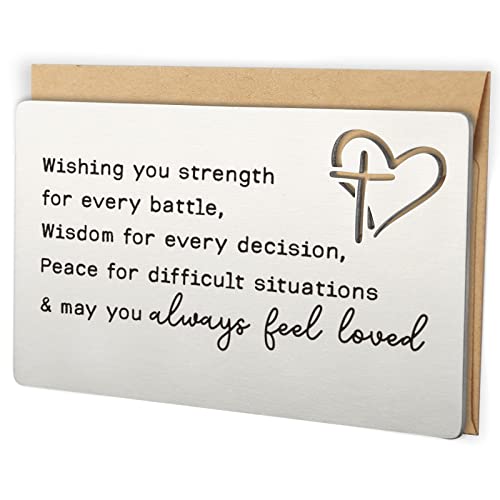 YODOCAMP Christian Engraved Wallet Insert Card, Religious Gifts, Inspirational Gifts For Men Women Encouragement Gifts Religious Scripture Card Christmas Birthday Graduation Gifts