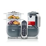 Babymoov Duo Meal Station Grey: Multi-Speed Baby Food Maker Steamer and Puree Blender, Baby Food Processor that warms & defrosts (Nutritionist Approved)