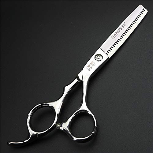 Ciseaux de coiffeur argentés 6" en acier durable pour dégradés précis - 8