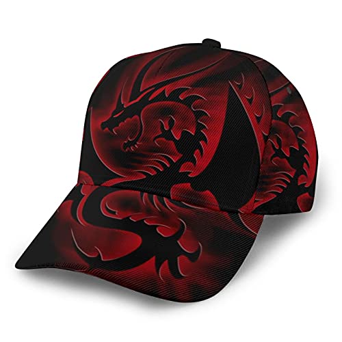 antkondnm Black Dragon Emblem Curved Edge Baseball Cap Adjustable Hip-Hop Hat Outdoor Trucker Hat
