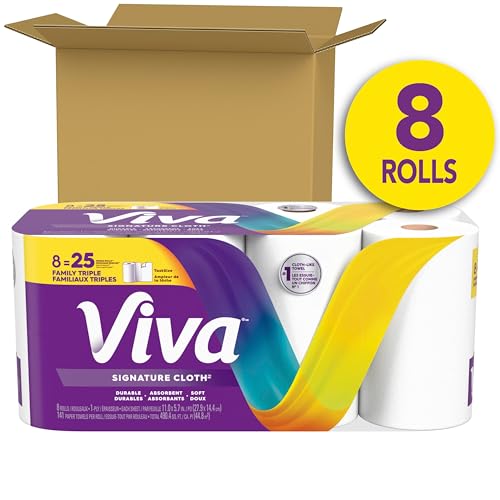 Image of Viva Signature Cloth Paper Towels, Task Size, 8 Family Triple Rolls, 141 Sheets per Roll (Packaging May Vary)