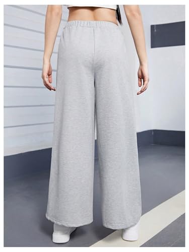 SweatyRocks Girl's Wide Leg Sweatpants Elastic High Waisted Workout Jogger Pants2