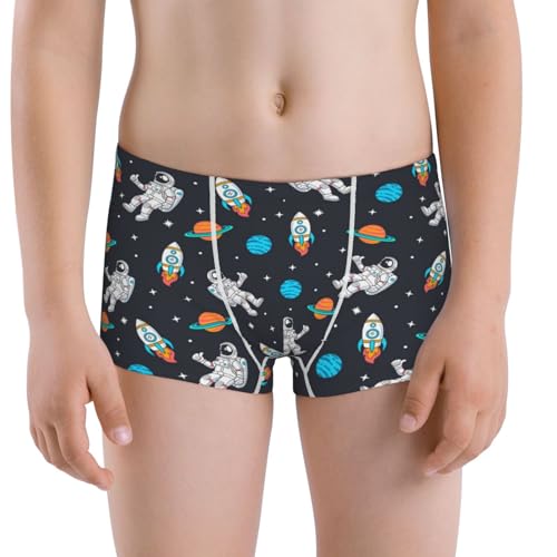 Boys' Cotton Boxer Brief Soft Underwear-Space