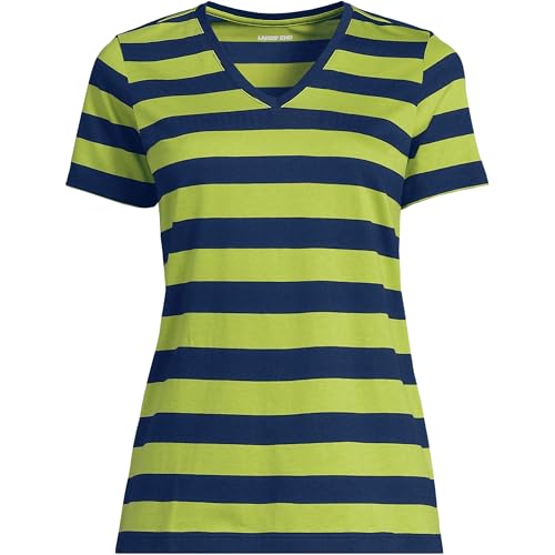Image of Lands' End Women's Supima V-Neck T-Shirt | American-Grown Supima Cotton, Relaxed Fit, Straight Hem, Tagless, Layering, Petite and Plus Sizes