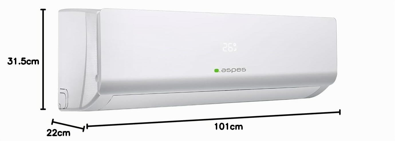 Aspes Aire Acondicionado Split, 24000 BTU AAAS2400W. Bomba de Calor, Temporizador, Clasificación Energética A++