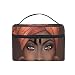 Cosmetic Bag African American Pretty Girl Travel Makeup Train Cases Portable Artist Storage Bag Organizer for Womens (African Women)