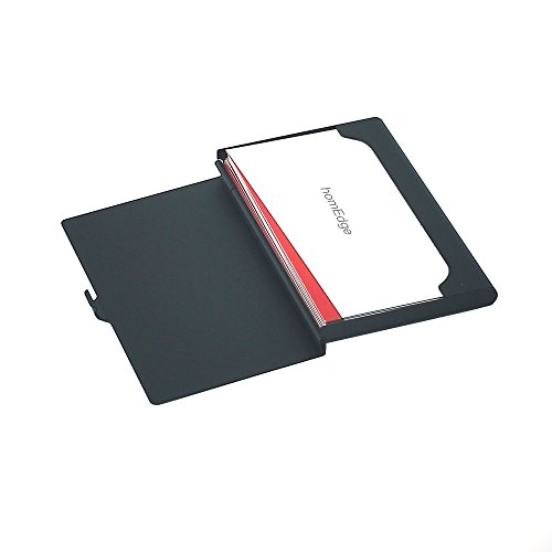 homEdge Super Light Aluminum Business Card Holder, Slim Professional 3 Packs Card Case for Traveling and Business – Black